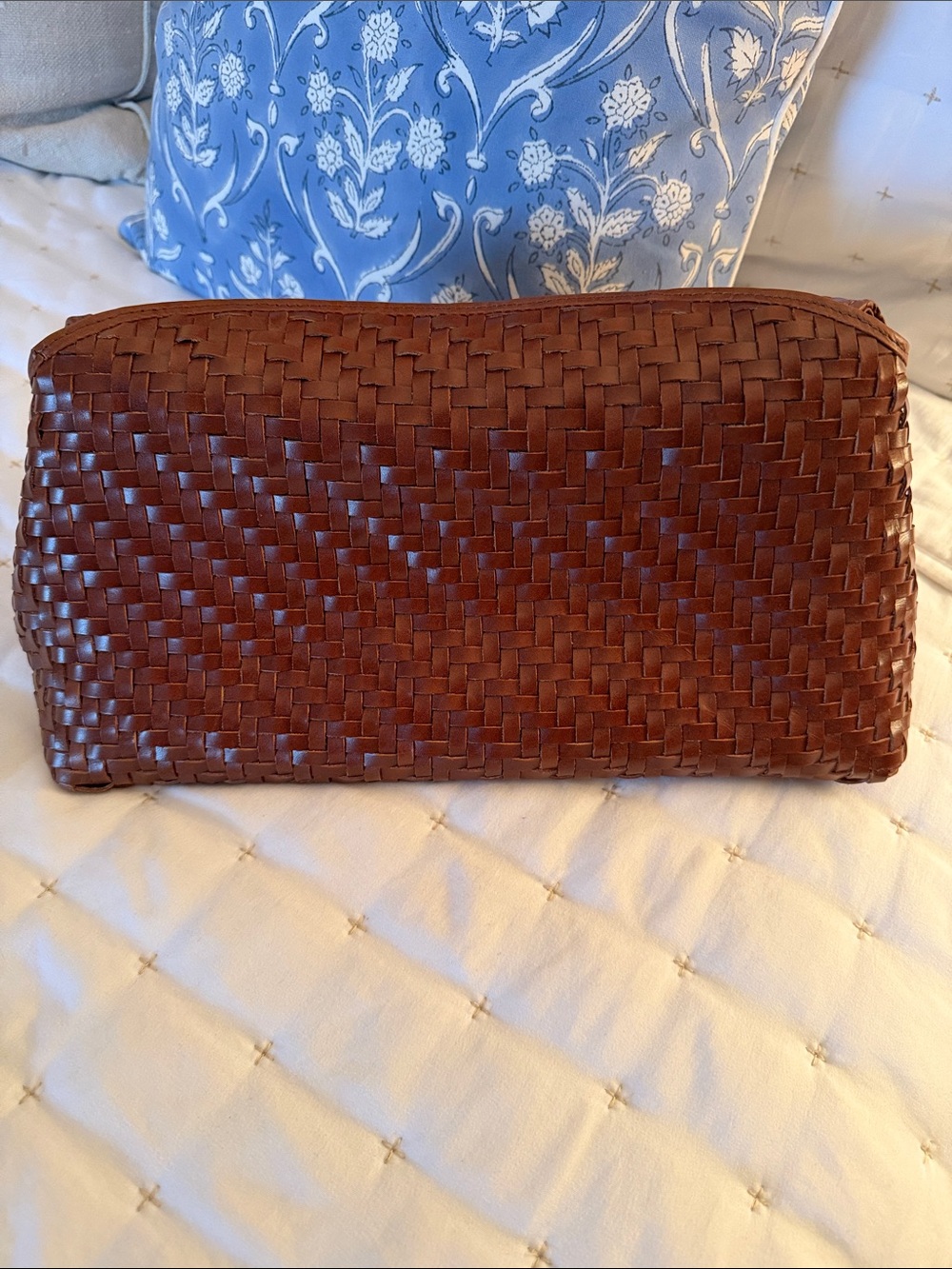 Woven Leather Bag - Brown